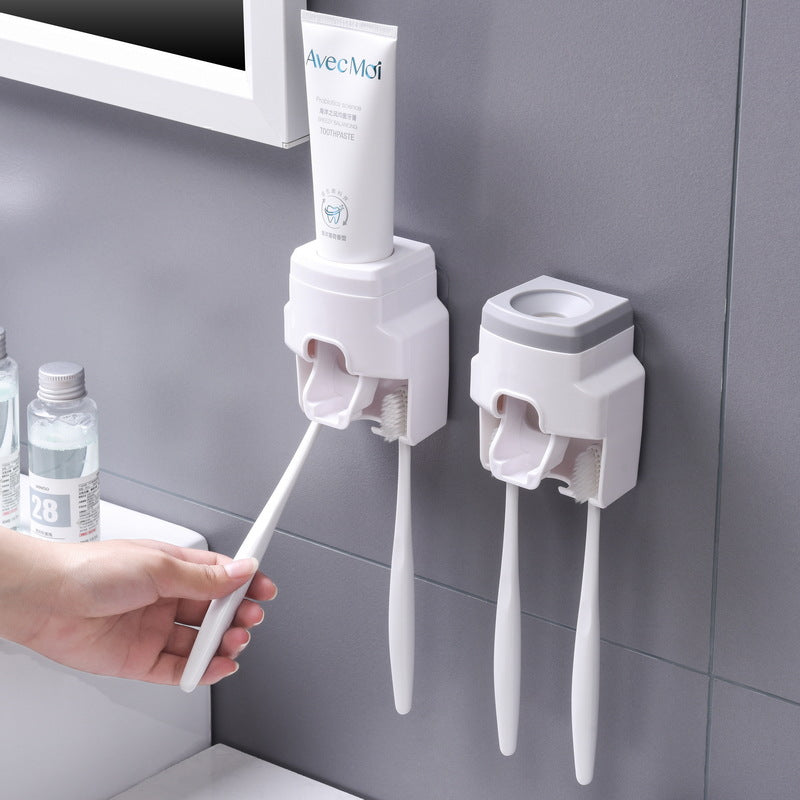 Scandinavian Wall-Mounted Toothpaste & Toothbrush Holder