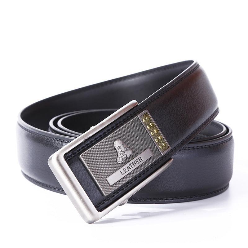 Tactical Leather Belt – Automatic Buckle Cowhide Belt