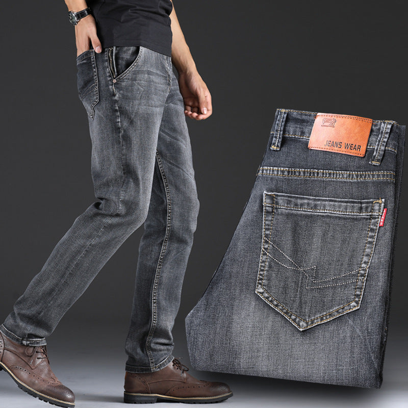 Men’s Smoke Grey Loose Straight Casual Pants