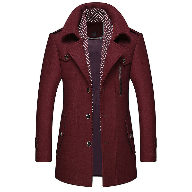Scarf Collar Wool Coat – Middle Age Style