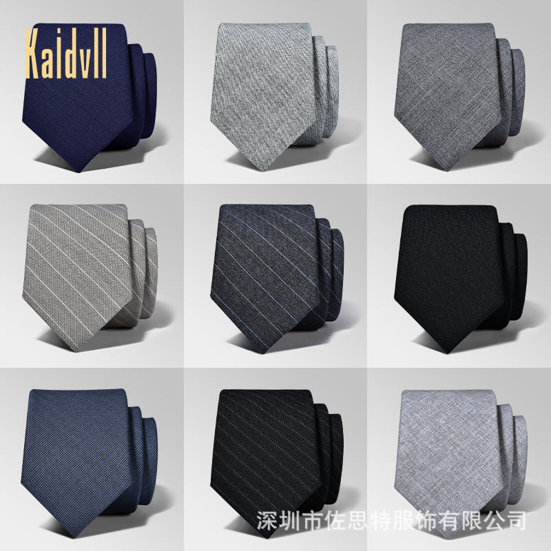 Men's Wool Korean Slim Tie | 5.5cm Easy Zipper Tie