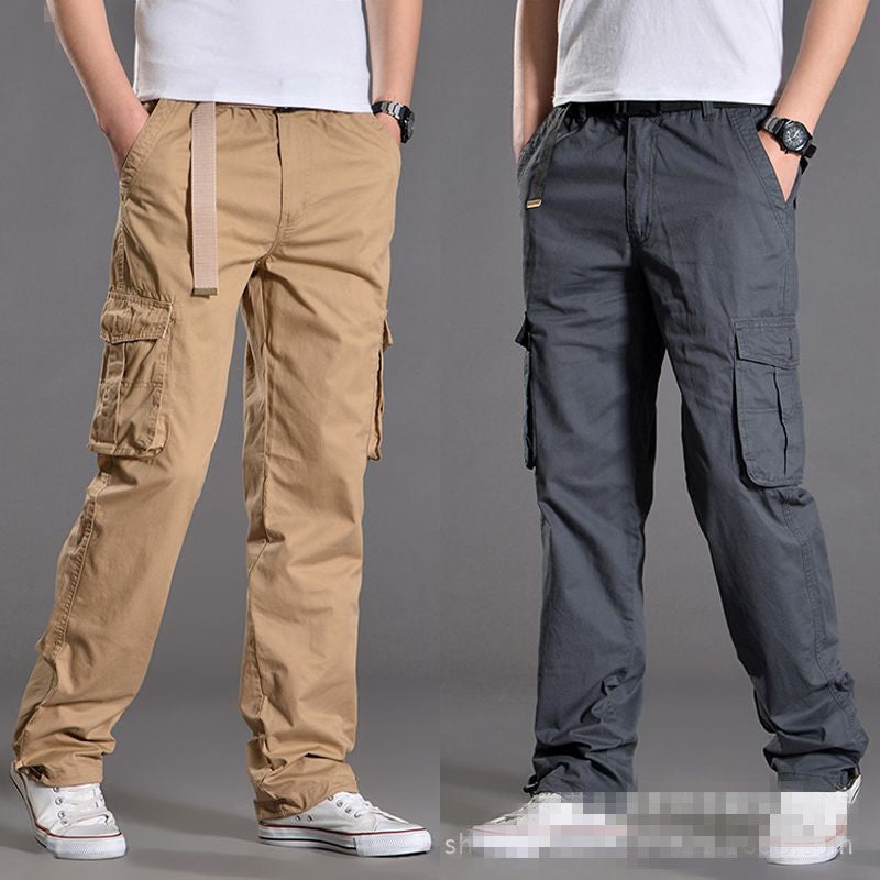 Men’s Washed Cotton Multi-Pocket Work Pants