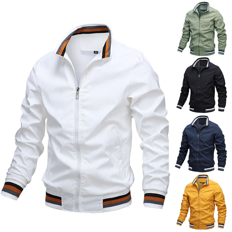 Men’s Casual Sports Jacket – Spring Autumn Solid Color