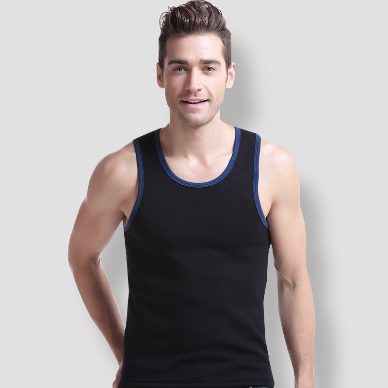 Men's Fleece Lined Warm Slim Fit Sleeveless Vest Shirt