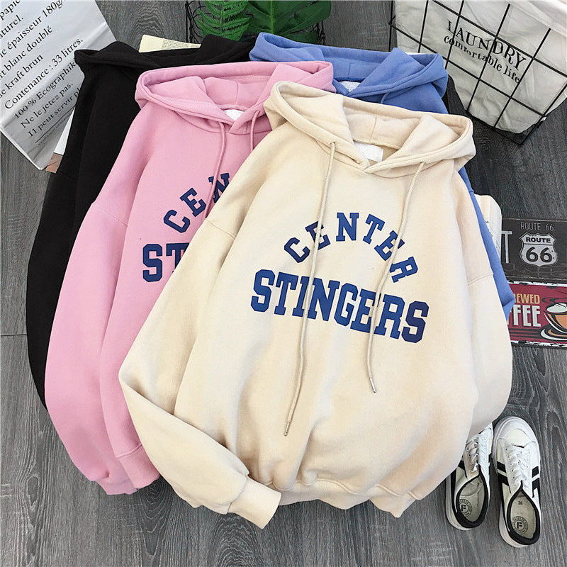 Women’s Fleece-Lined Loose Hoodie Jacket Plus Size
