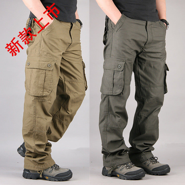 Men’s Multi-Pocket Work Pants – Casual Loose Labor Protection