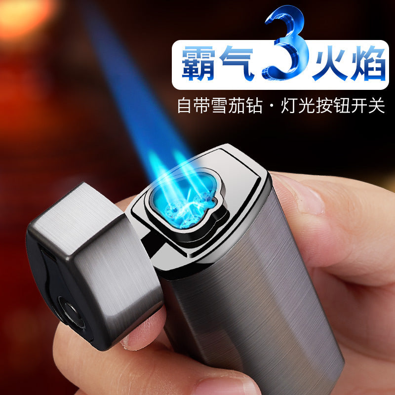 Electric Windproof Lighter – Triple Arc with Cigar Punch