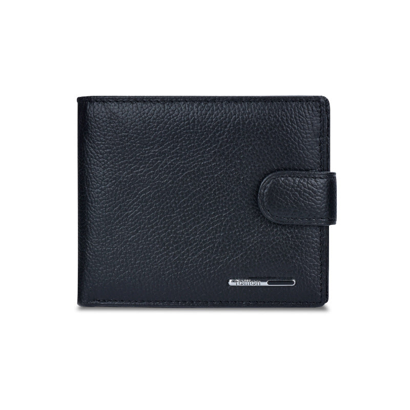 Men’s Genuine Leather Coin & Card Short Wallet