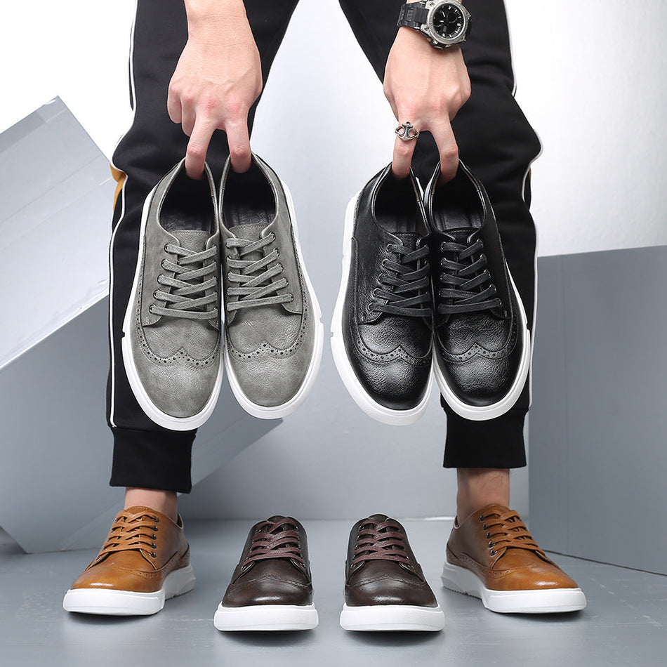 Men’s Lace-Up Brock Sneakers – Retro, Large Size, Stylish