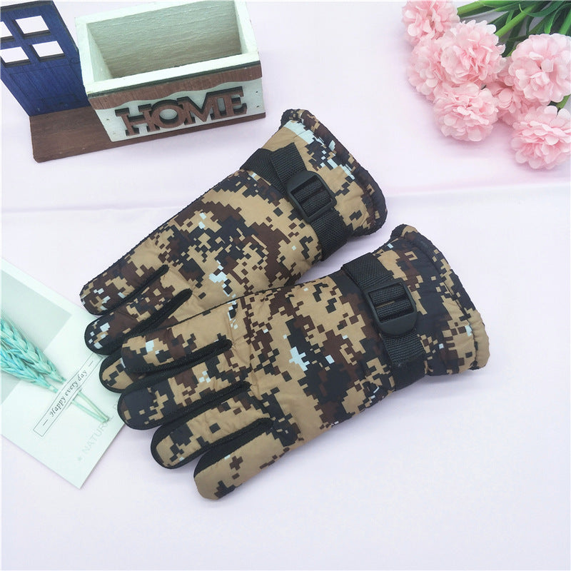 Kids Fleece Lined Winter Ski Gloves