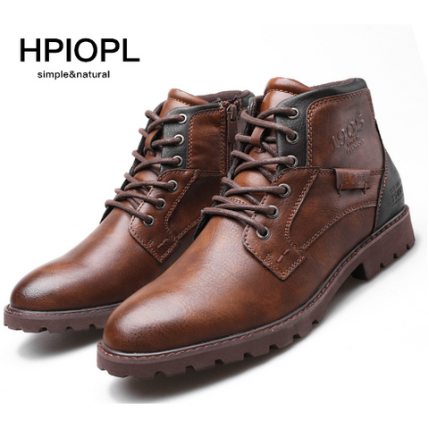INSTOCK-HPIOPL3998 Martin boots men's boots large size zipper