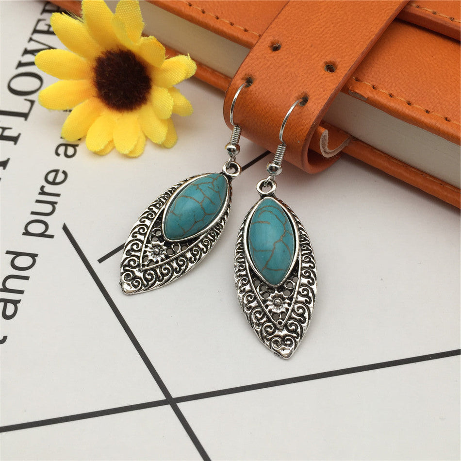 Vintage Boho Earring Set – Leaf, Owl & Stone Designs
