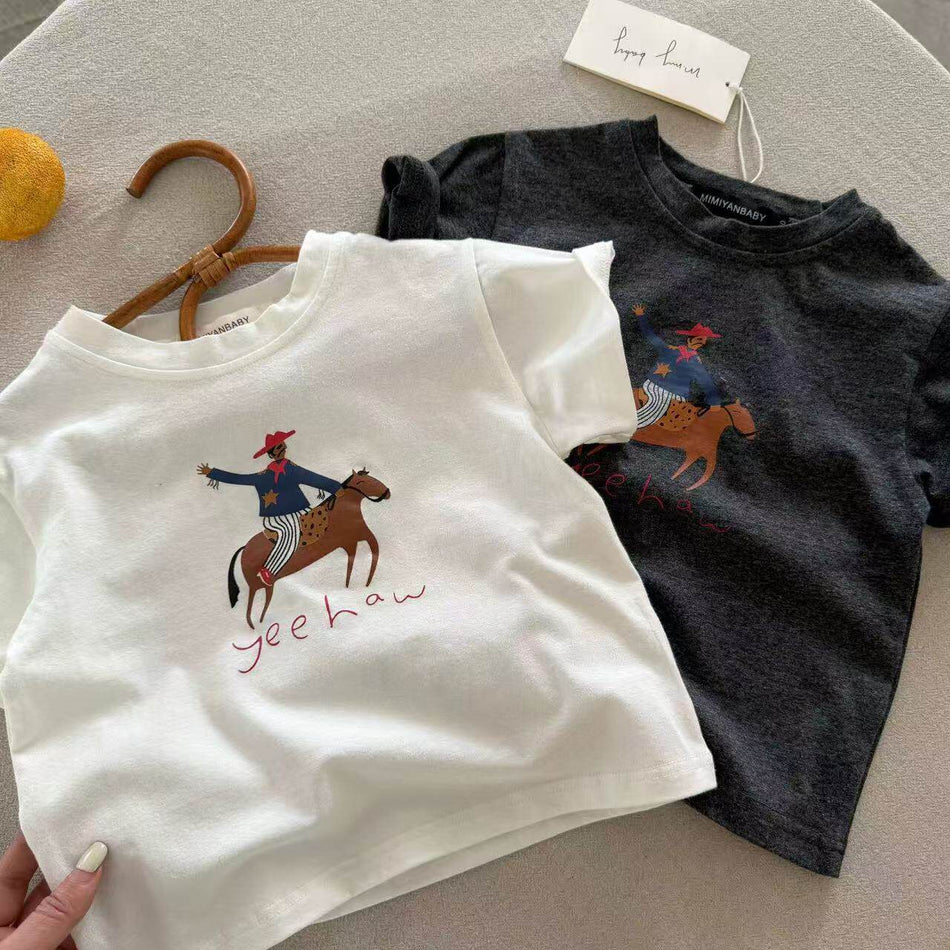 2026 Summer Kids' Western Style Cotton Cartoon T-Shirt