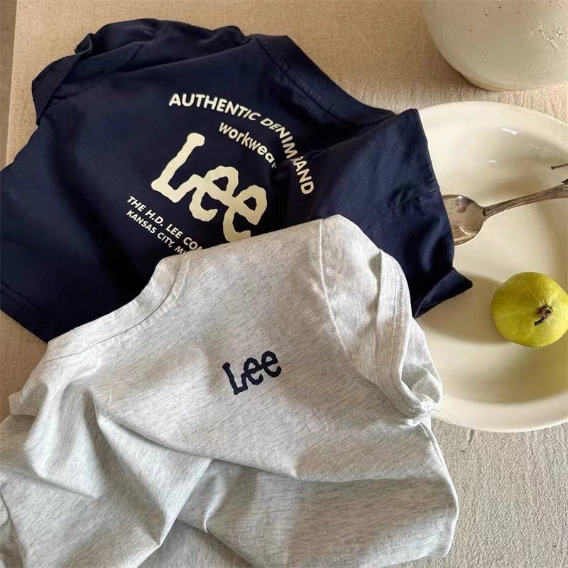 2026 Kids' Letter Print "Tide" Base T-Shirt - Spring/Summer