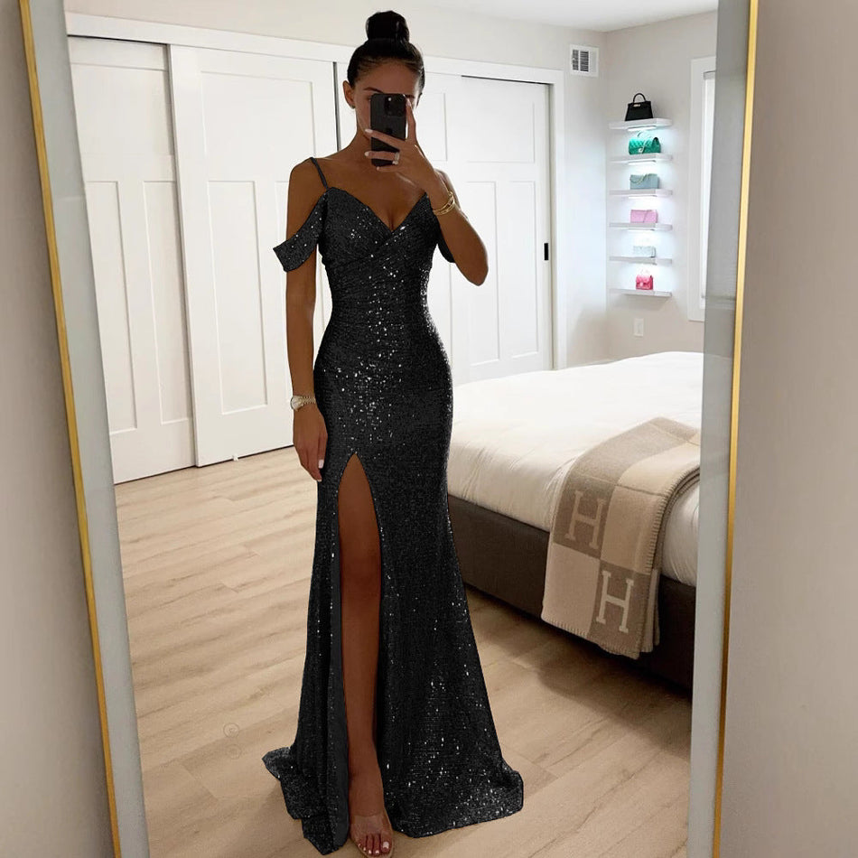 2026 INS Sequin Sling Split Dress - Elegant Party & Leisure Wear