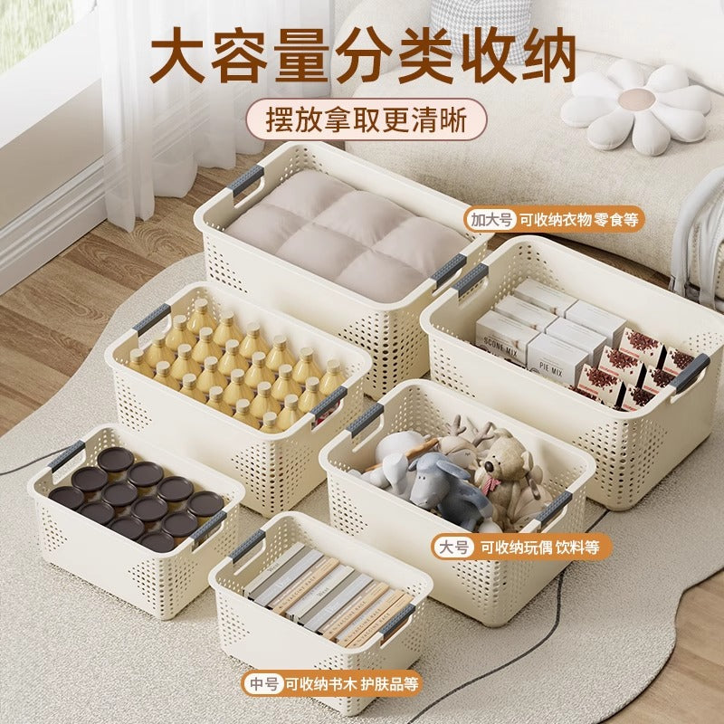 Desktop Storage Box Plastic Basket Snack Toy Organizer Kitchen