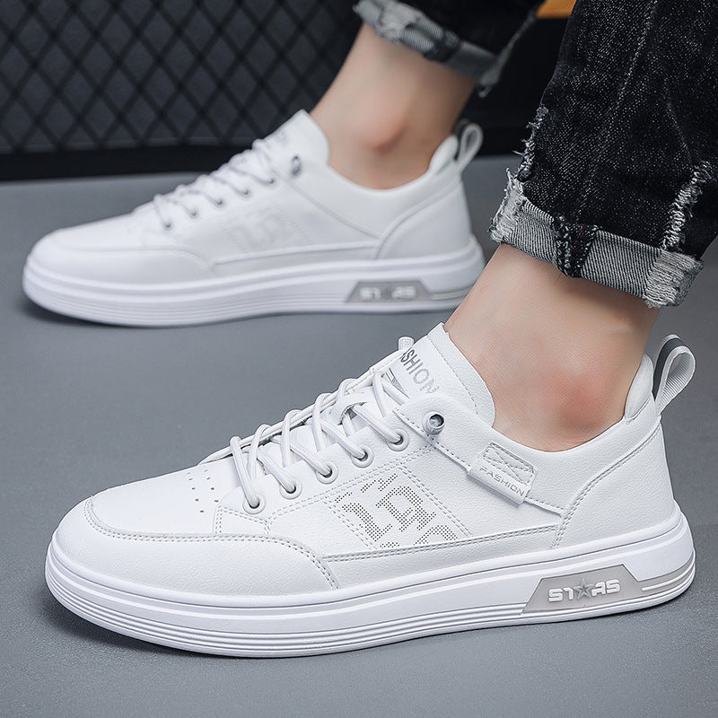 Men’s Breathable White Spring Shoes – Korean Style