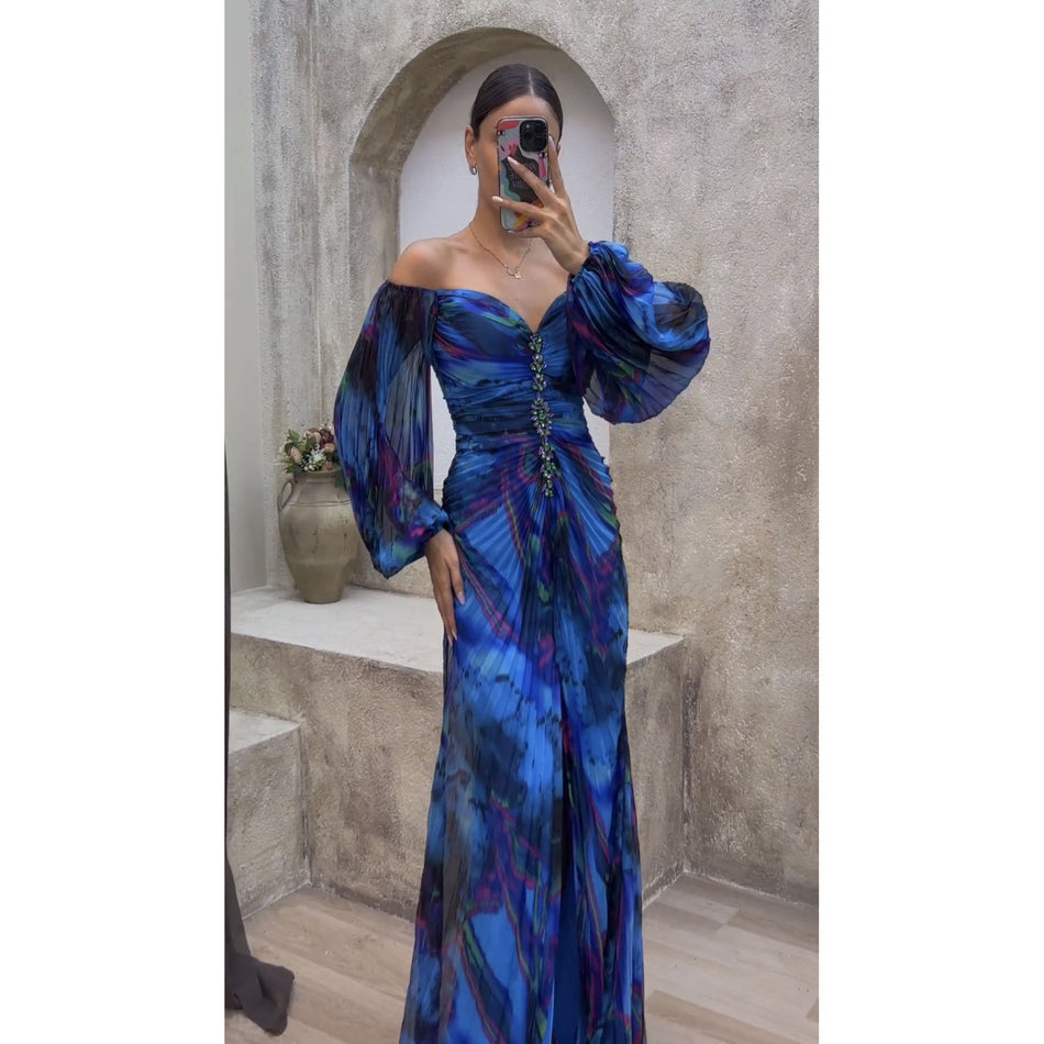 2026 Autumn Pleated Long Sleeve Party Dress - INS Casual Style