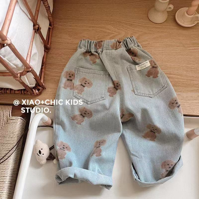 Kids Printed Soft Jeans Spring & Autumn Casual Pants