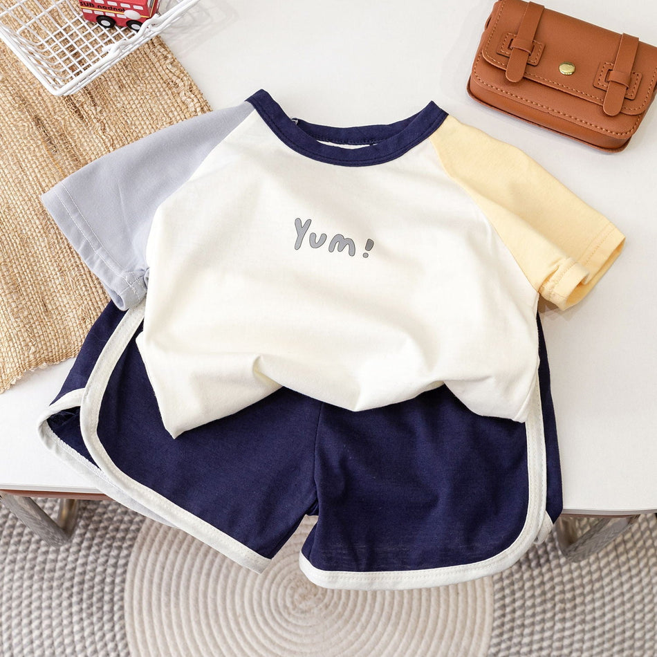 Kids Cartoon Sports Two-Piece Summer Outfit