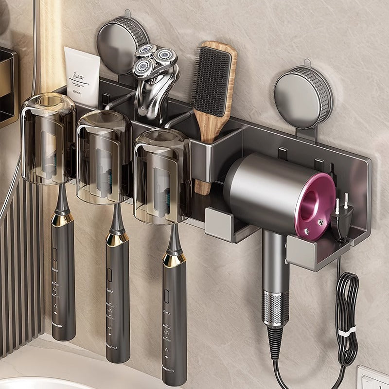 Suction Cup Toothbrush Holder Wall Mounted Bathroom Storage Rack