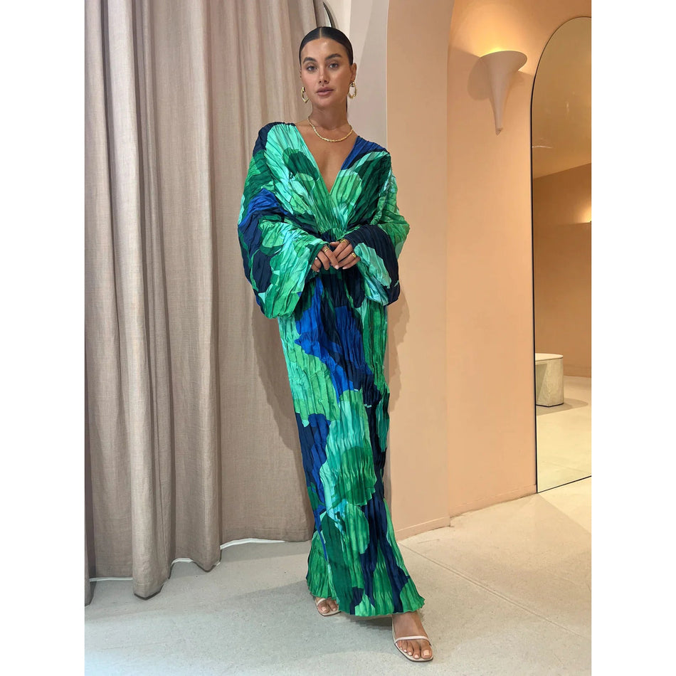 2026 Pleated Vacation Maxi Dress - Amazon INS Style Loose Casual