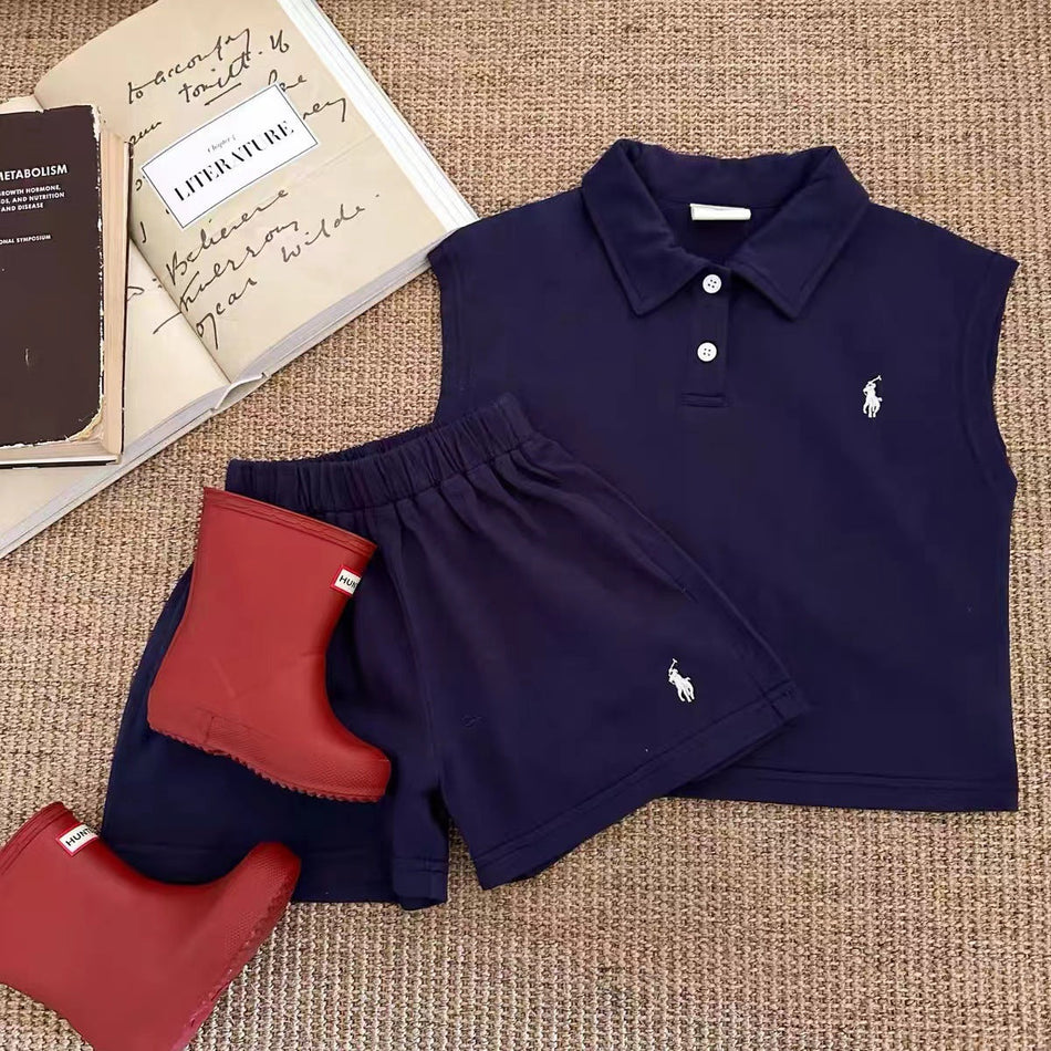 Kids Summer Polo & Shorts Two-Piece Set