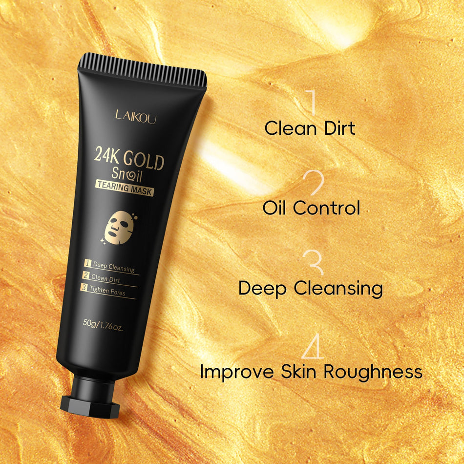 ✨ LAIKOU 24K Gold Foil Snail Tear Mask 50g