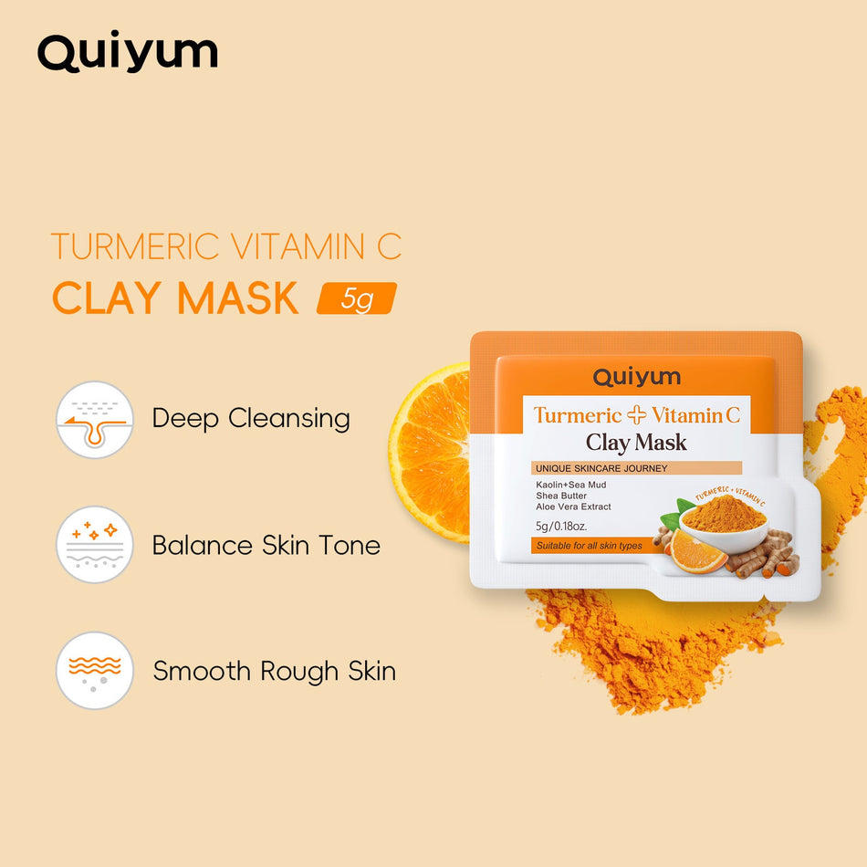 🌿 Quiyum Turmeric Vitamin C Facial Mask Sheet – Pack of 2
