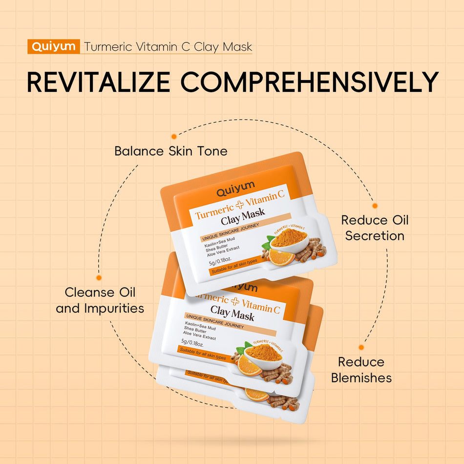 🌿 Quiyum Turmeric Vitamin C Facial Mask Sheet – Pack of 2