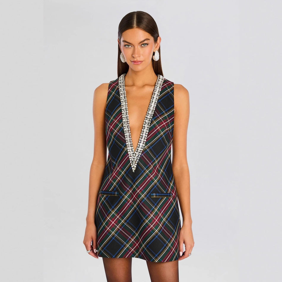 2026 Rhinestone Multi-Color Sleeveless Dress - INS Holiday &