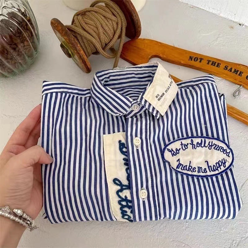 Kids Striped Cotton Long-Sleeve Shirt Autumn 2026
