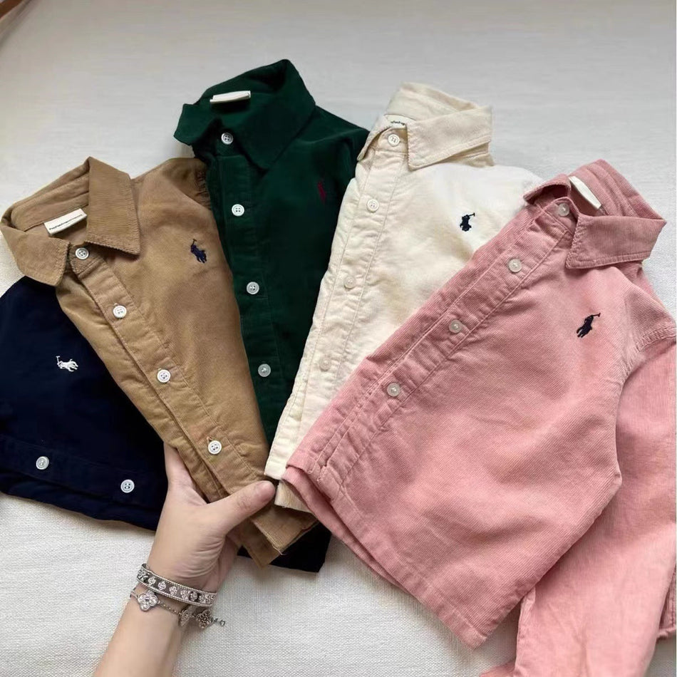 Kids Embroidered Cotton-Linen Long-Sleeve Shirt 2026