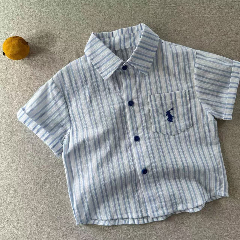 Kids Striped Short-Sleeve Summer Shirt 2026