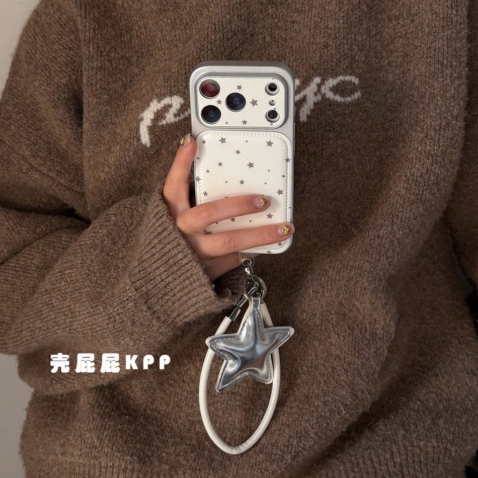 iPhone 17 Pro Max Cream White Star Silicone Case