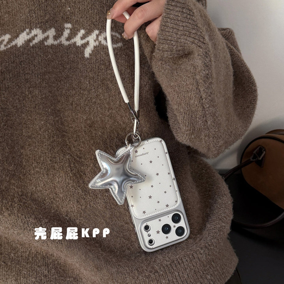 iPhone 17 Pro Max Cream White Star Silicone Case