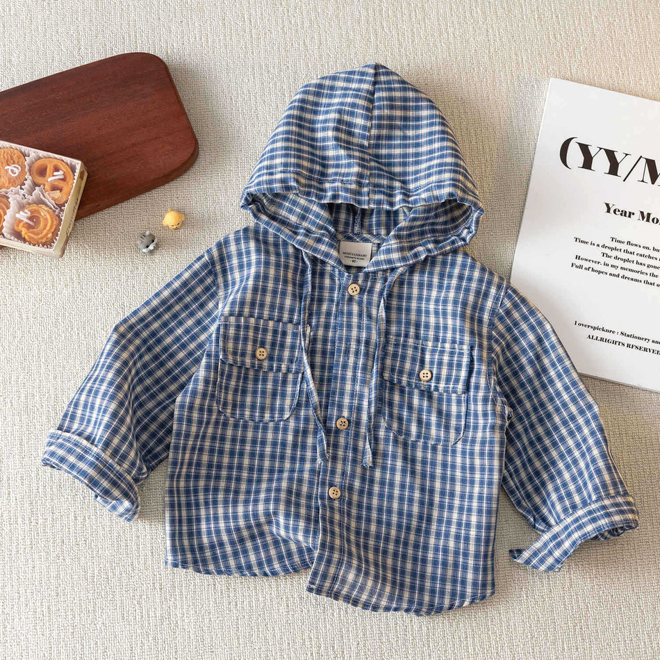 Kids Plaid Hooded Jacket Spring & Autumn 2026