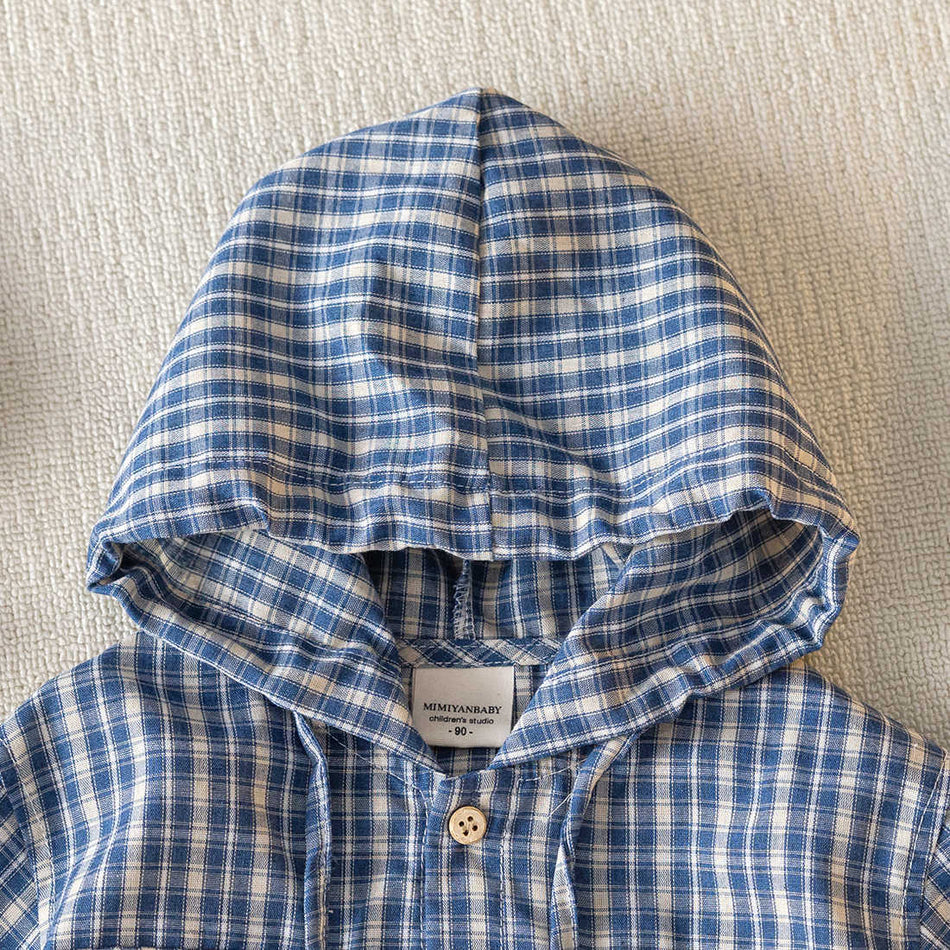 Kids Plaid Hooded Jacket Spring & Autumn 2026