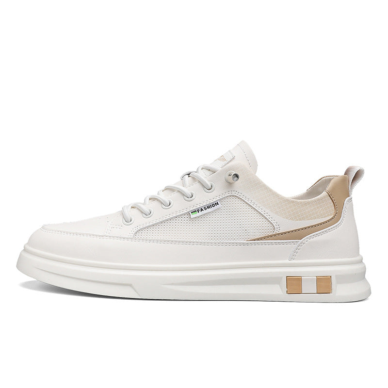 Men’s Mesh Breathable Slip-On White Sneakers – Summer