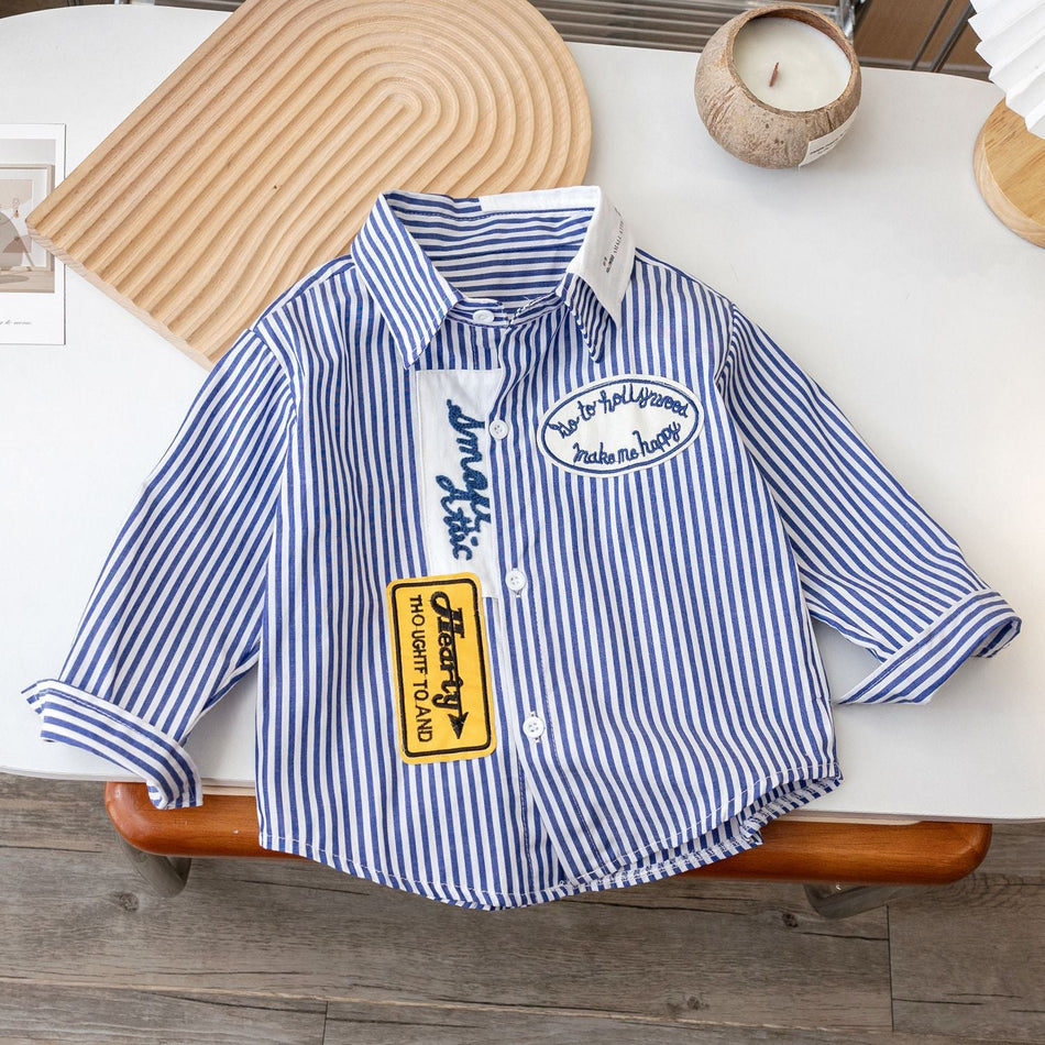 Kids Striped Cotton Long-Sleeve Shirt Autumn 2026