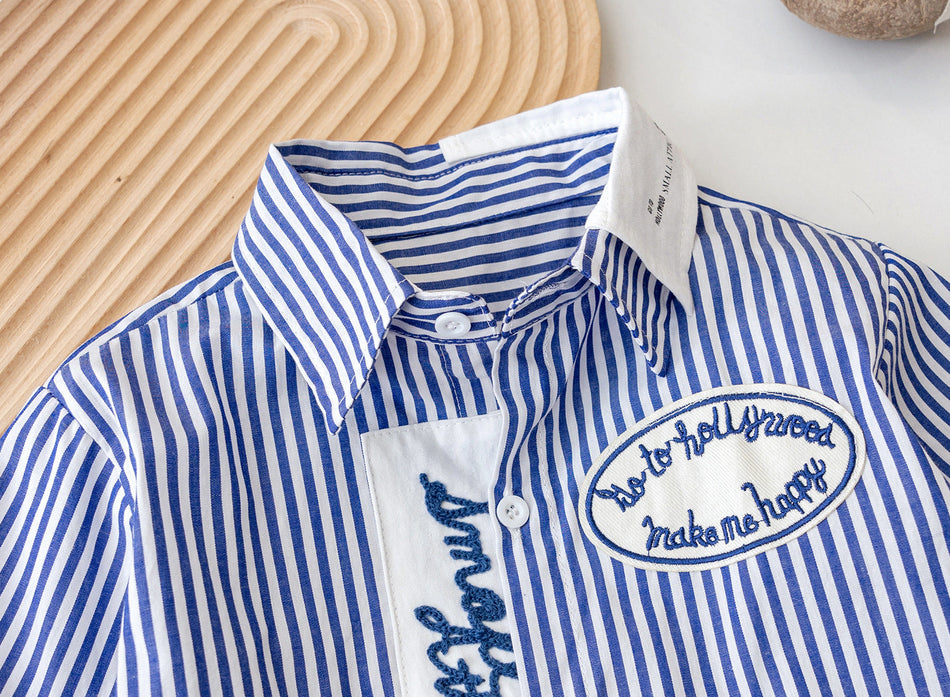Kids Striped Cotton Long-Sleeve Shirt Autumn 2026