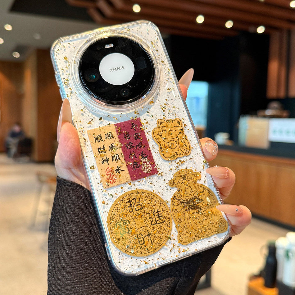 Huawei Mate 80 Gold Foil New Year Protective Case