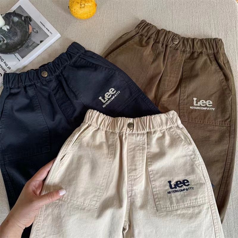 Kids Korean Embroidered Cotton Pants Autumn 2026