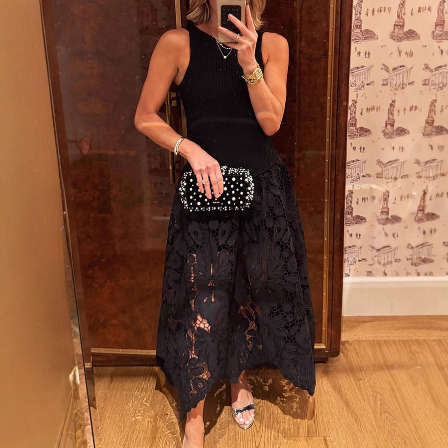 2026 Suspender Splicing Zipper Dress - INS Holiday & Party