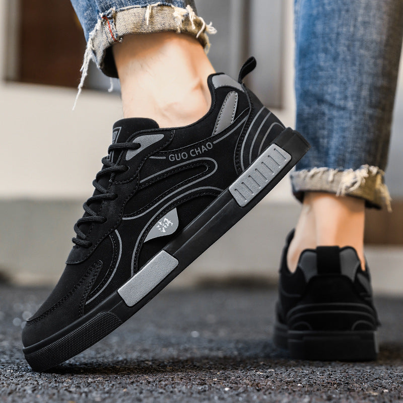 Men’s Plus-Size 47 Leather Low-Cut Casual Sneakers