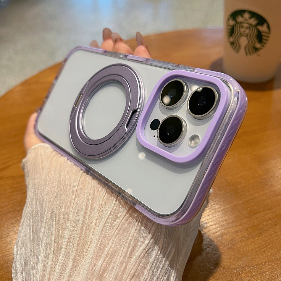 iPhone 16 Pro Max Case with Rotating Stand & Magnet