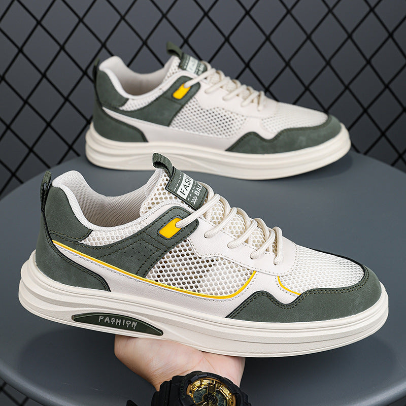 Men’s Low-Top Breathable Mesh Color-Matching Sneakers
