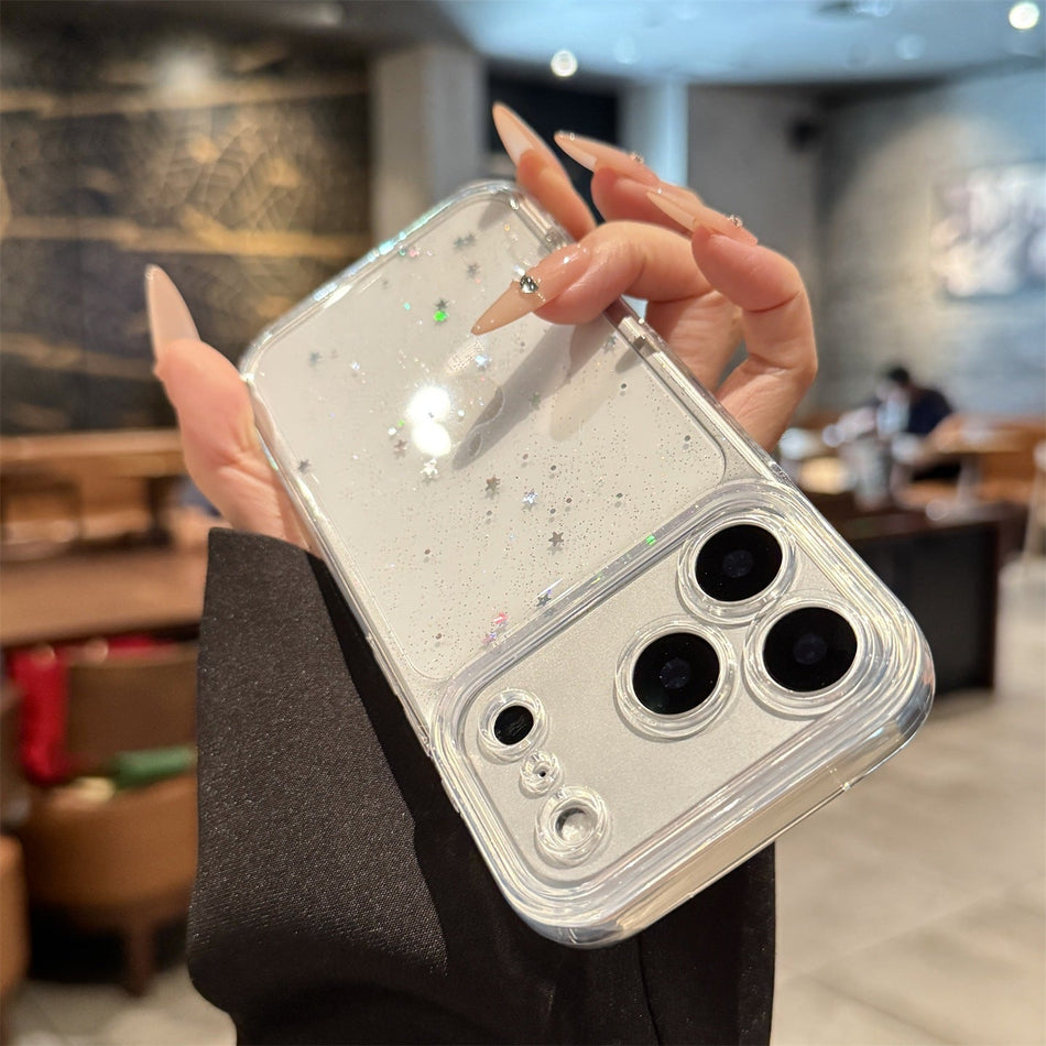 iPhone 17 Pro Glitter Star Transparent Silicone Case