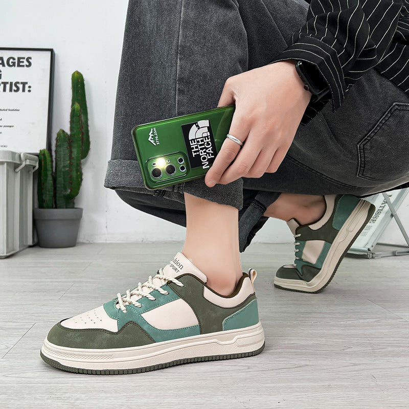 Men’s Harajuku-Style Color-Matching Casual Sneakers