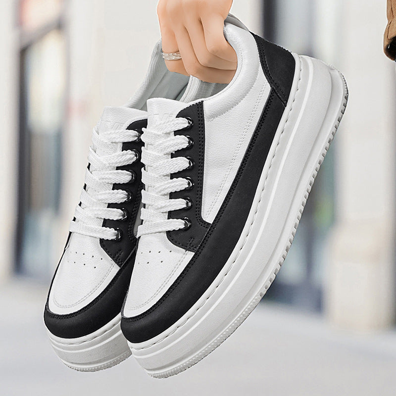 Men’s Korean-Style Low-Top Leather Casual Sneakers
